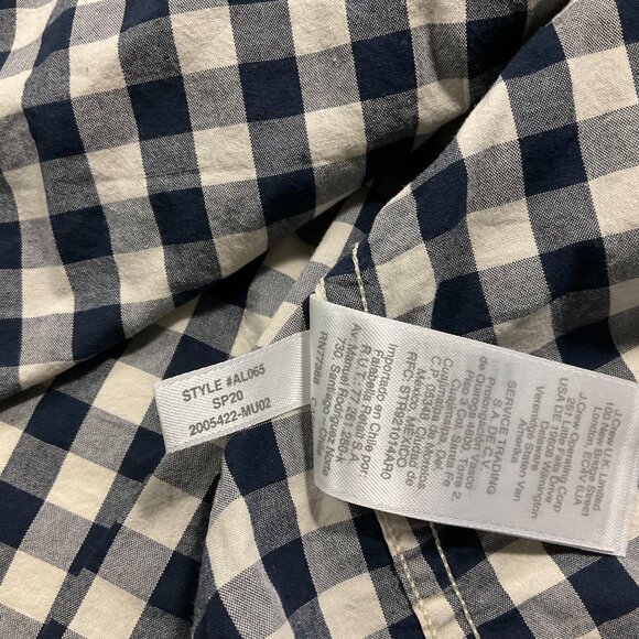 J Crew Slim Fit Button Up Long Sleeve Mens Blue & White Gingham Plaid Size:L - Picture 10 of 10